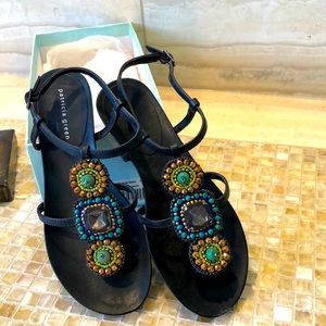 Patricia Green Alfreso Multi colored jewel sandals Size 8